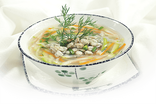 Canh hến nấu bầu