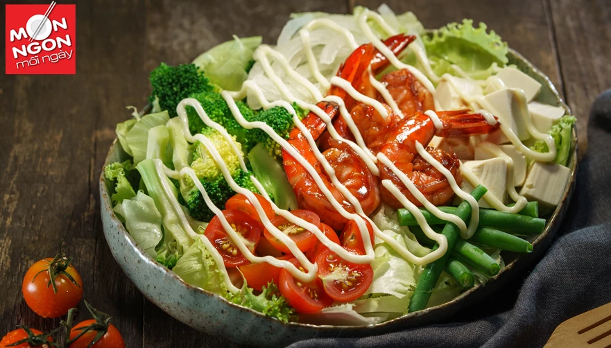 Salad tôm đậu hũ