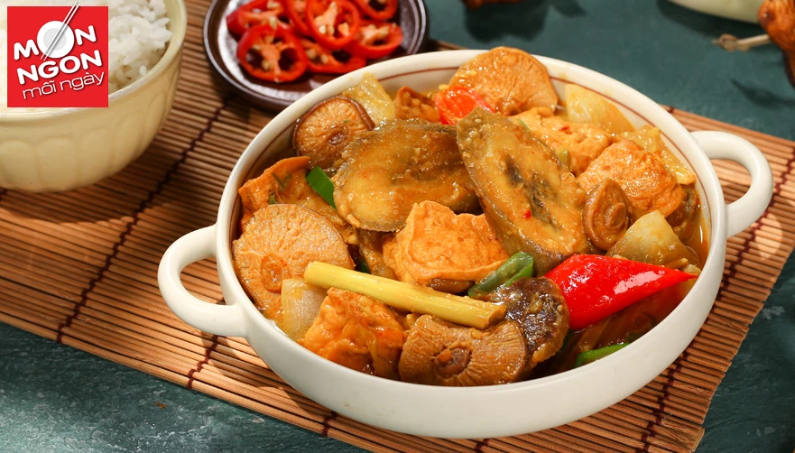 Chuối đậu kho tương sả