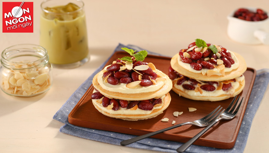 Pancake hạnh nhân đậu đỏ