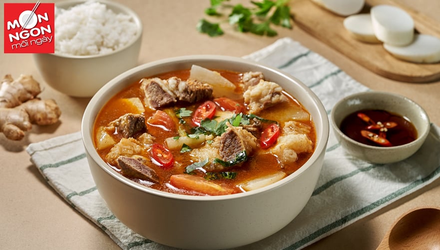 Canh sụn bò củ cải